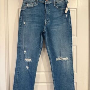 NWT Mother Denim TOMCAT distressed ankle jeans. Size 30